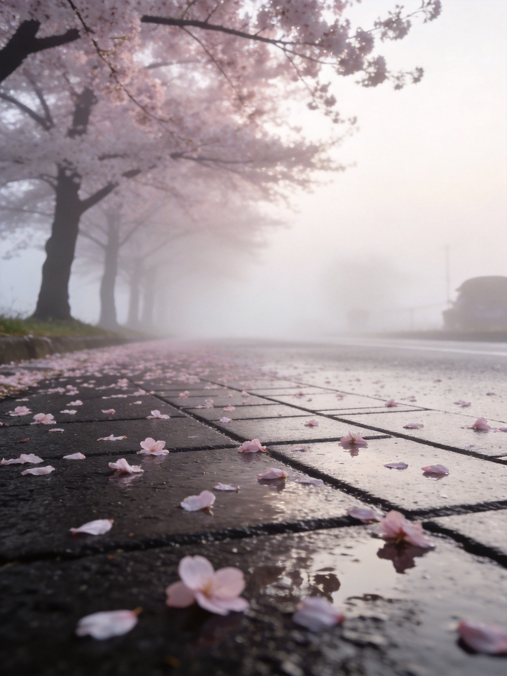 晨雾·樱花林道