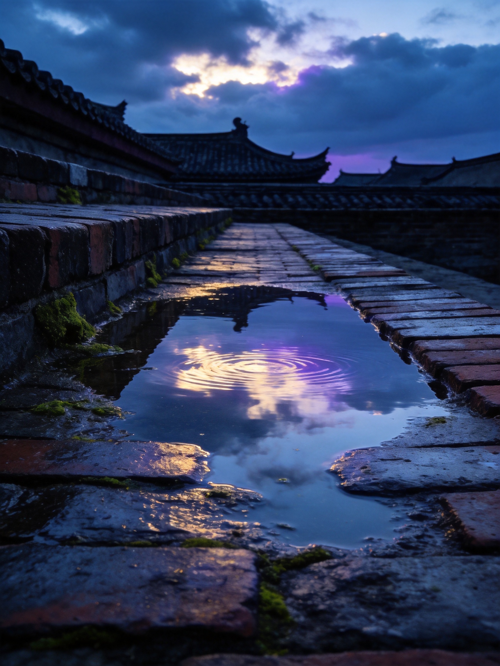 雨后·石阶水镜